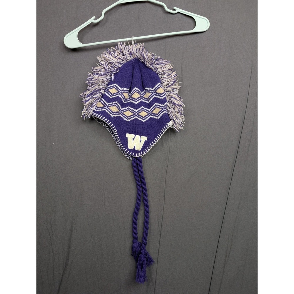 Top of the Worl Purple W Washington Huskies Mouhawk Tassel Knit Pom Hat